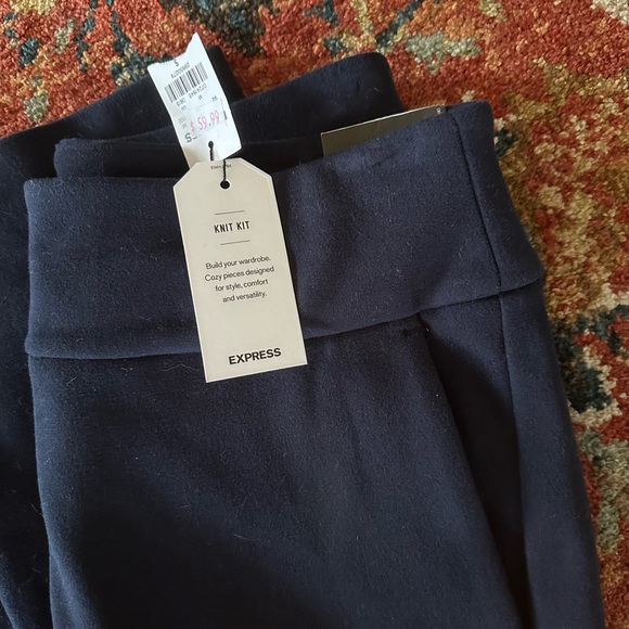 NWT Express knit navy pull-on slacks - Picture 5 of 6